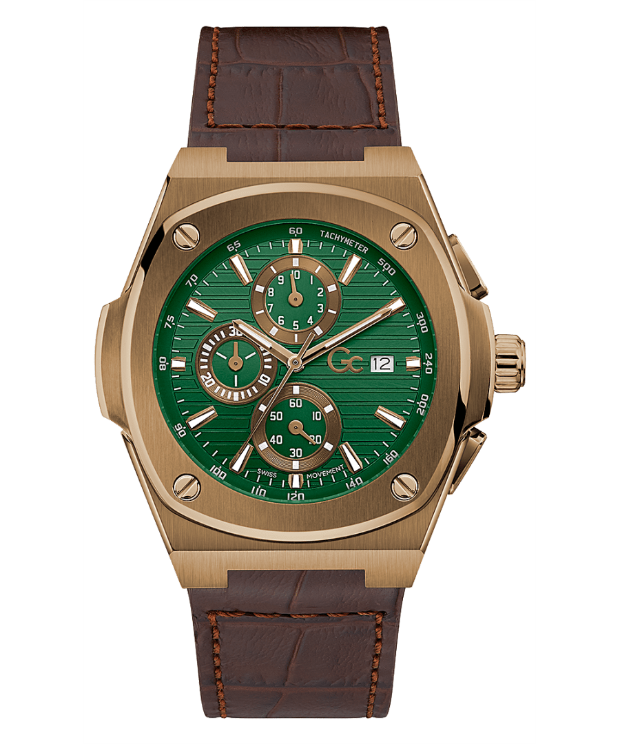 GC Quartz Chronograph Green Round Men's Y99011G9MF - KRISHNA WATCH COMPANY