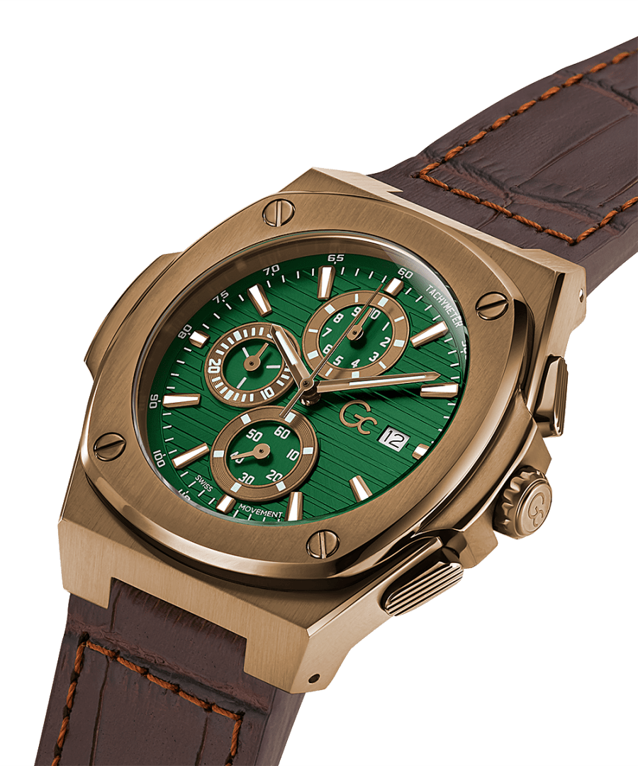 GC Quartz Chronograph Green Round Men's Y99011G9MF - KRISHNA WATCH COMPANY