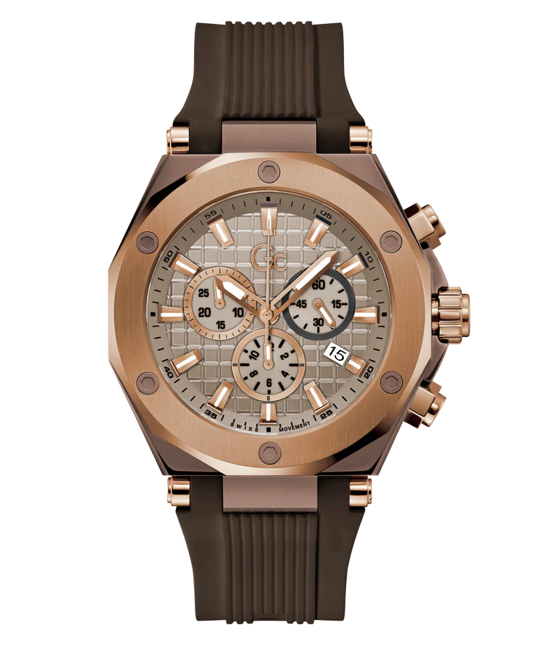 Gc Legacy Beige Round Dial Analog Men Watch - Z18007G1 - KRISHNA WATCH COMPANY