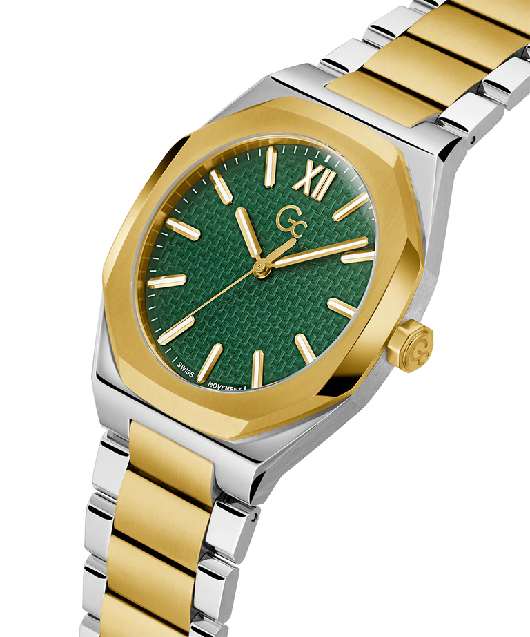 Gc Men's Green Dial Analog Stainless Steel Watch Z26002G9MF - KRISHNA WATCH COMPANY