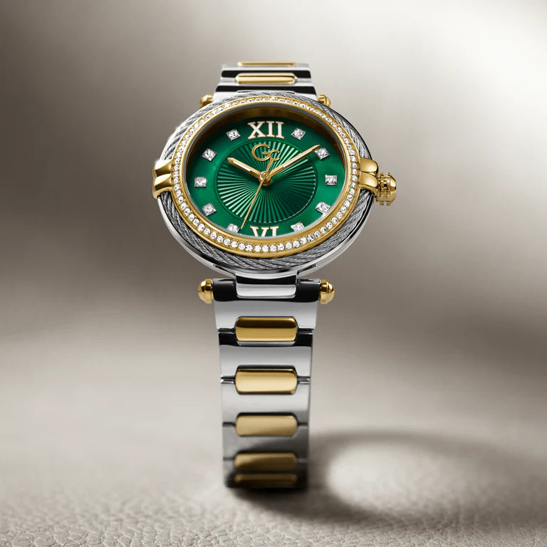 Gc Vogue Cable Women Green Round Dial Analog Watch Z52002L9MF - KRISHNA WATCH COMPANY