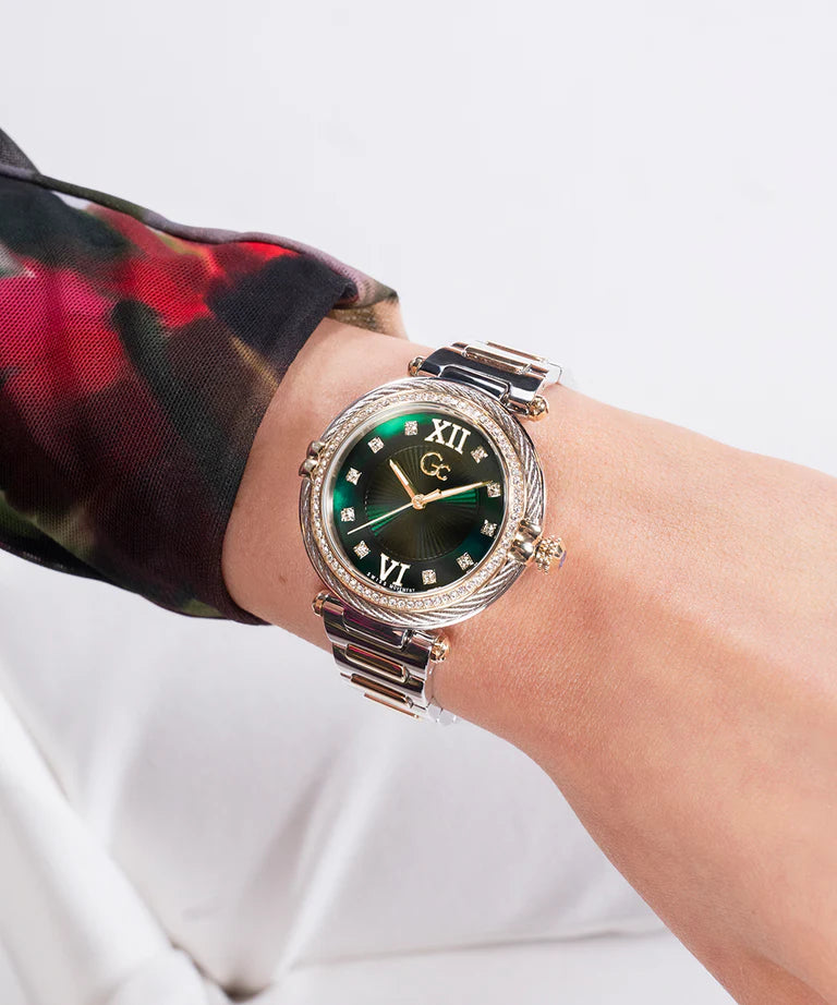 Gc Vogue Cable Women Green Round Dial Analog Watch Z52002L9MF - KRISHNA WATCH COMPANY