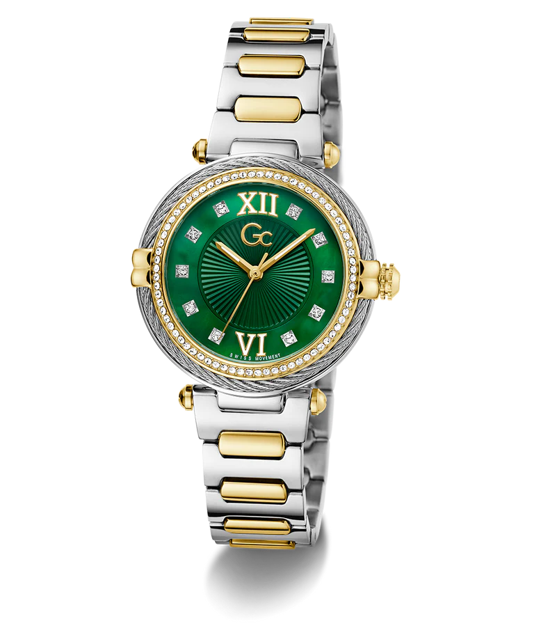 Gc Vogue Cable Women Green Round Dial Analog Watch Z52002L9MF - KRISHNA WATCH COMPANY