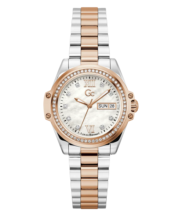 Gc Bolt Lady White Round Dial Analog Women Watch - Z53001L1 - KRISHNA WATCH COMPANY