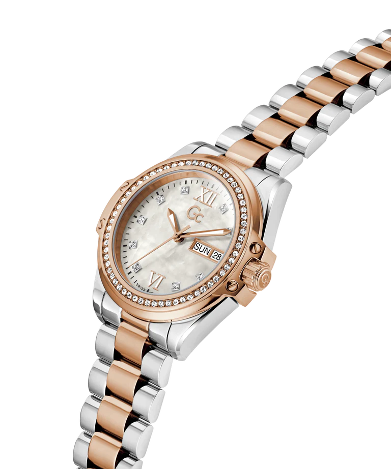 Gc Bolt Lady White Round Dial Analog Women Watch - Z53001L1 - KRISHNA WATCH COMPANY