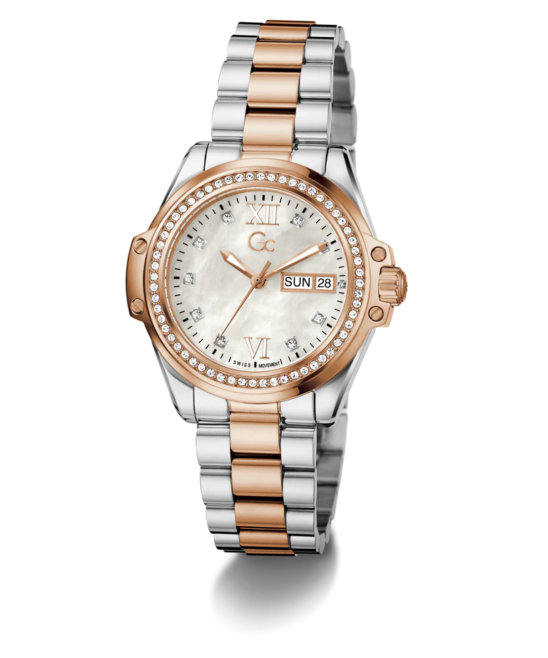 Gc Bolt Lady White Round Dial Analog Women Watch - Z53001L1 - KRISHNA WATCH COMPANY