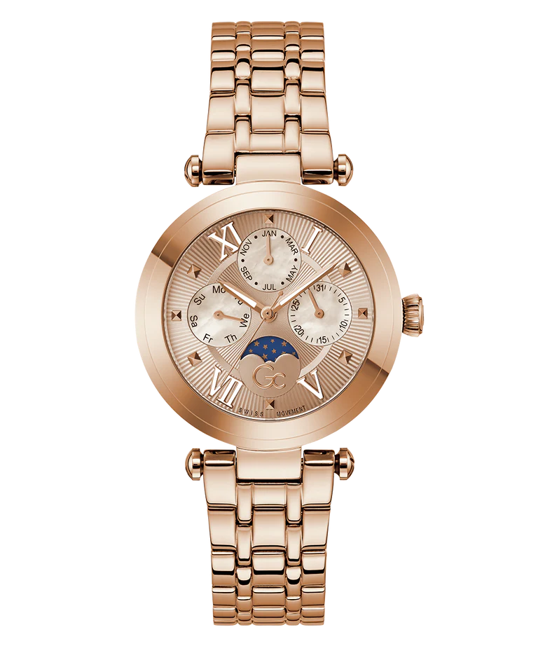 Gc Rose Gold Round Dial Analog Women's Watch - Z62003L3 - KRISHNA WATCH COMPANY