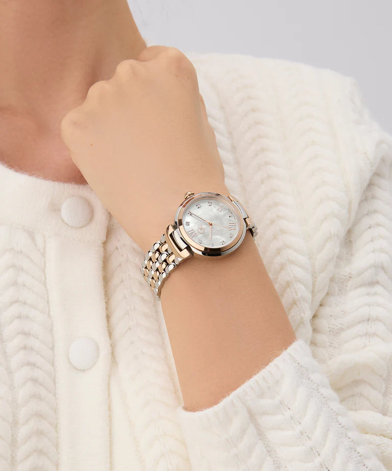 Gc White Round Dial Analog Women's Watch - Z64001L1 - KRISHNA WATCH COMPANY
