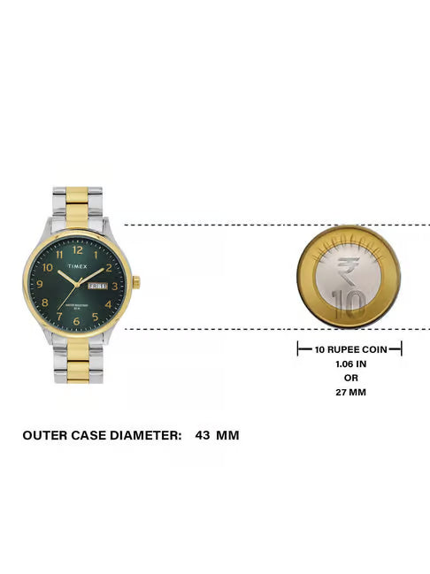 TIMEX Men Green Round Dial Analog Watch - TWEG18443 - KRISHNA WATCH COMPANY