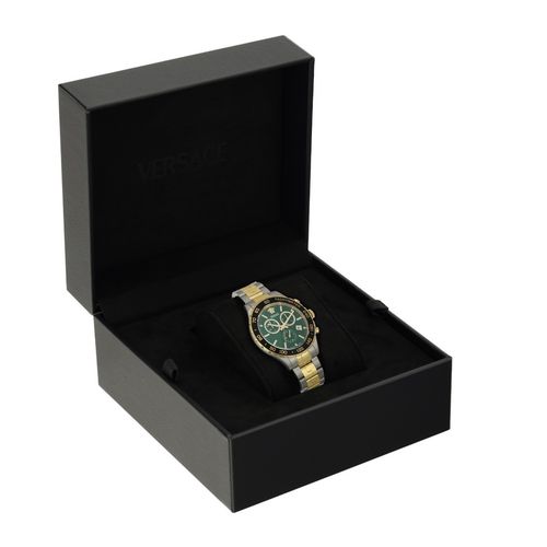 Versace Men New Hellen.Chr Green Round Dial Analog Watch - VEPCA0524