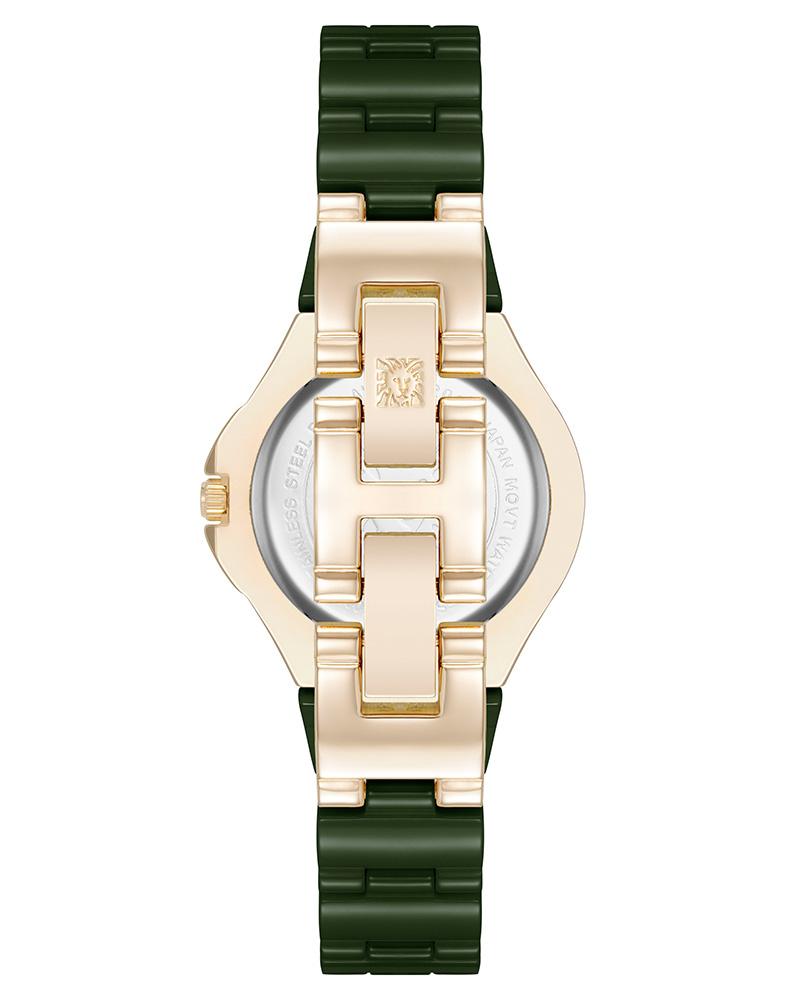 Anne Klein Quartz 30 mm Ceramic Analogue Watch for Women - AK5112GPGN - KRISHNA WATCH COMPANY