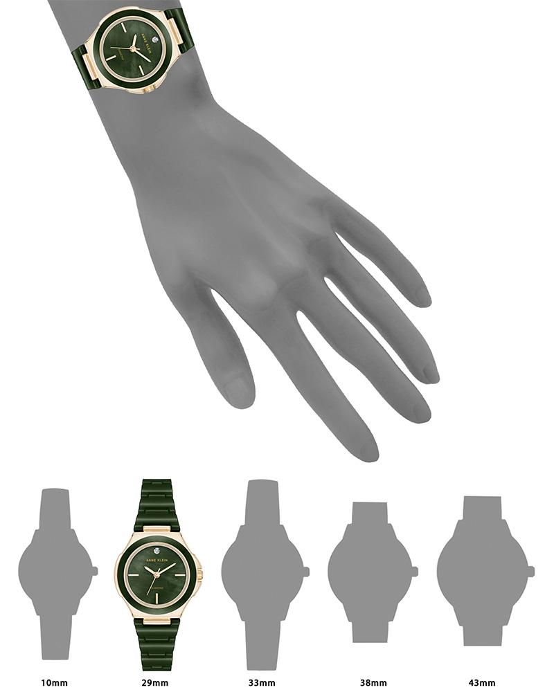 Anne Klein Quartz 30 mm Ceramic Analogue Watch for Women - AK5112GPGN - KRISHNA WATCH COMPANY
