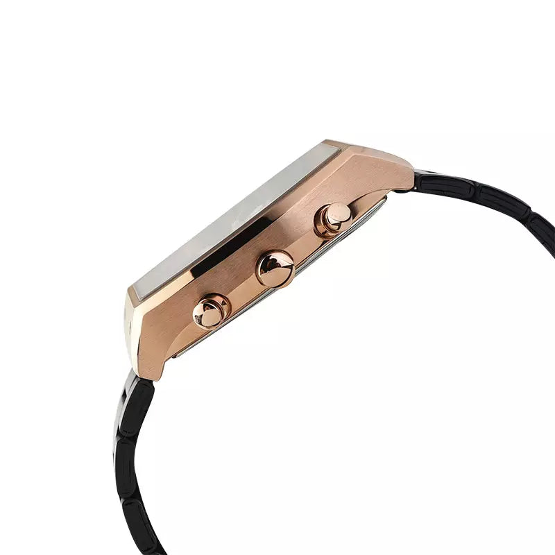 ALBA Black & Gold Rectangular Dial Chronograph Watch AM3992X1 - KRISHNA WATCH COMPANY