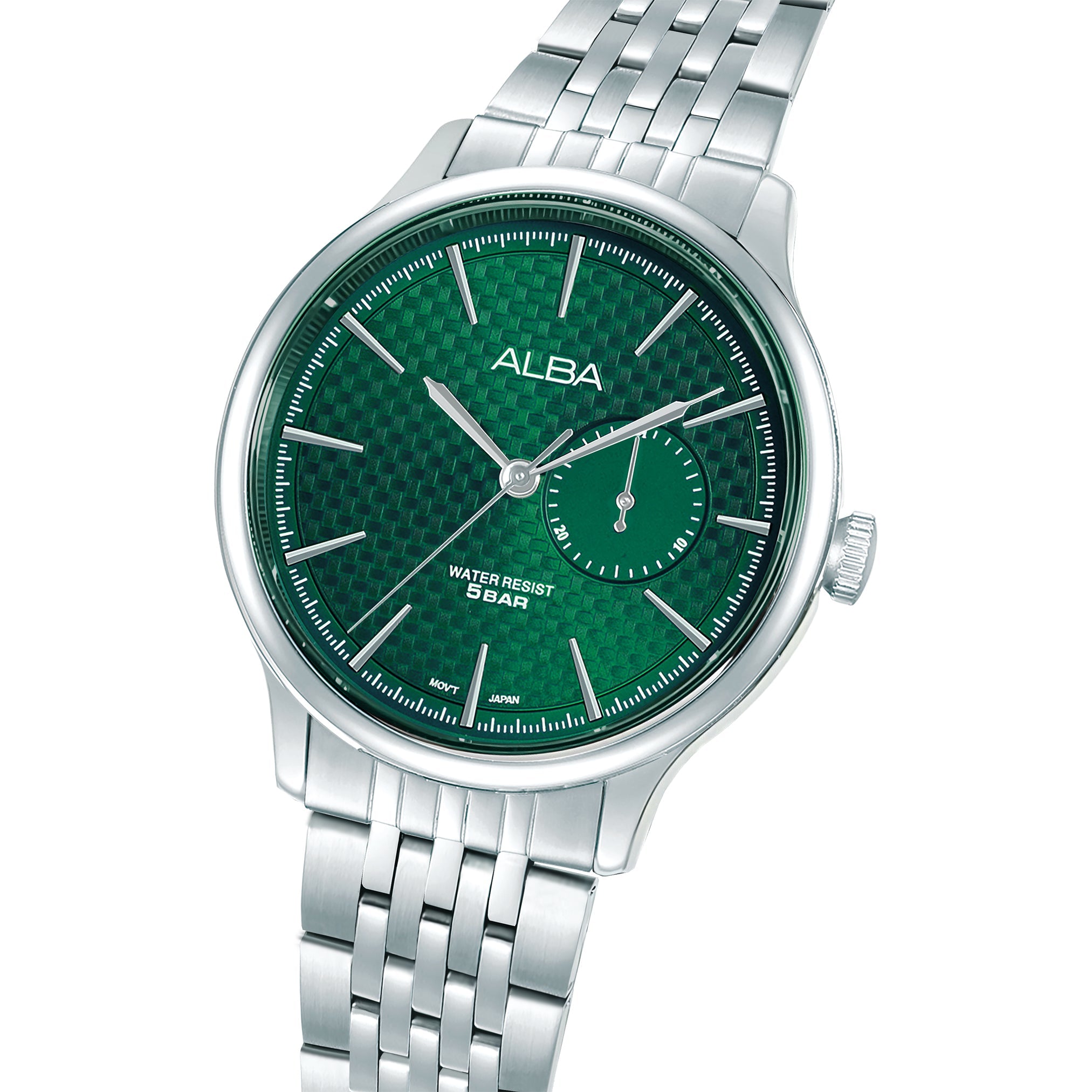 ALBA Matrix Time Green Carbon Pattern Watch A5B001X1 - KRISHNA WATCH COMPANY