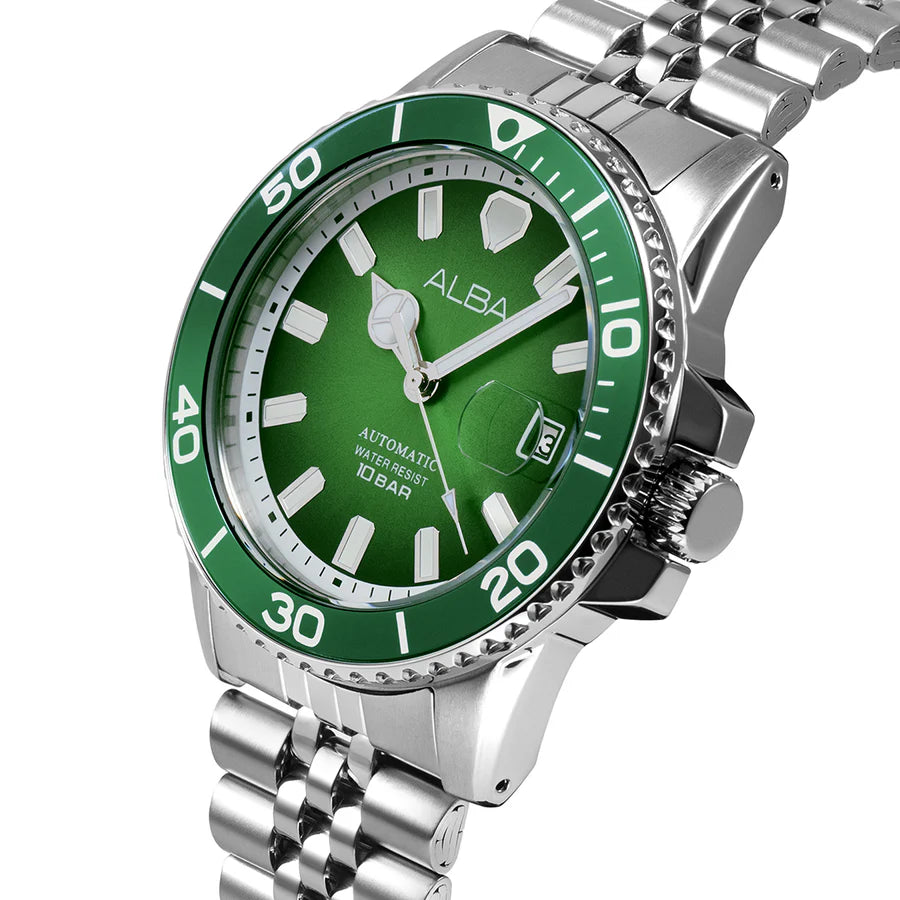ALBA Forest Green Dial Automatic Watch AU4053X1 - KRISHNA WATCH COMPANY
