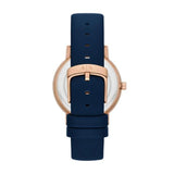 Armani Exchange Multifunction Moonphase Blue Leather Watch and Rose-Tone Brass Necklace Set AX7149SET - KRISHNA WATCH COMPANY