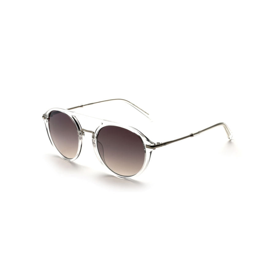 French Connection Grey Lens Round Sunglass Full Rim Transparent Frame With Gradient (FC 7567 C1) - KRISHNA WATCH COMPANY