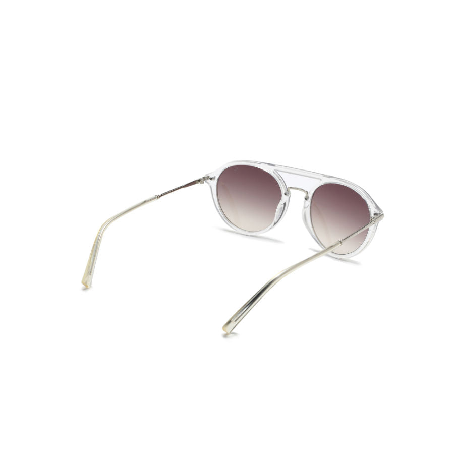 French Connection Grey Lens Round Sunglass Full Rim Transparent Frame With Gradient (FC 7567 C1) - KRISHNA WATCH COMPANY