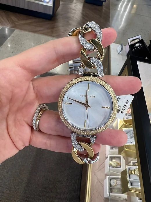 Michael Kors Women Outlet Catelyn Two Tone Analogue Watch MK4633 - KRISHNA WATCH COMPANY