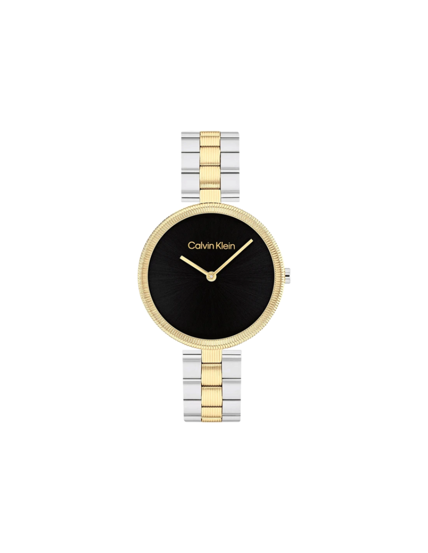 CALVIN KLEIN Gleam Black Dial Stainless Steel Analogue Watch For Women - 25100012 - KRISHNA WATCH COMPANY