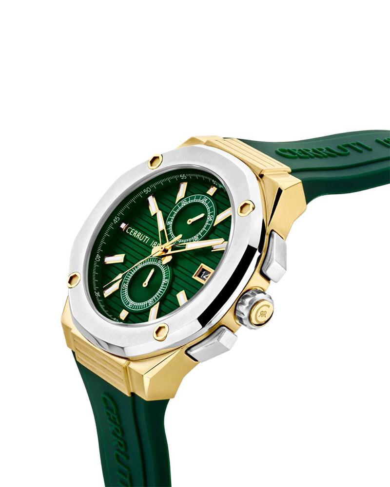 CERRUTI 1881 36 mm Green Dial Silicone Analogue Watch For Men - CECIWGQ0006903W - KRISHNA WATCH COMPANY