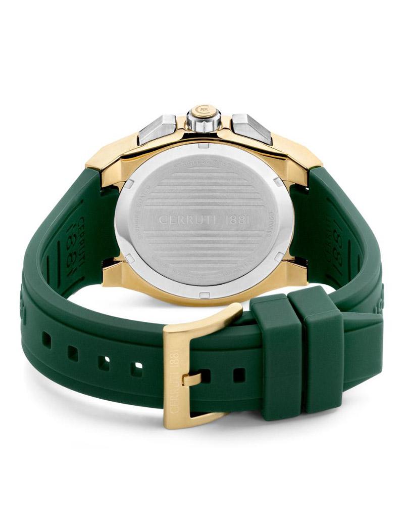 CERRUTI 1881 36 mm Green Dial Silicone Analogue Watch For Men - CECIWGQ0006903W - KRISHNA WATCH COMPANY