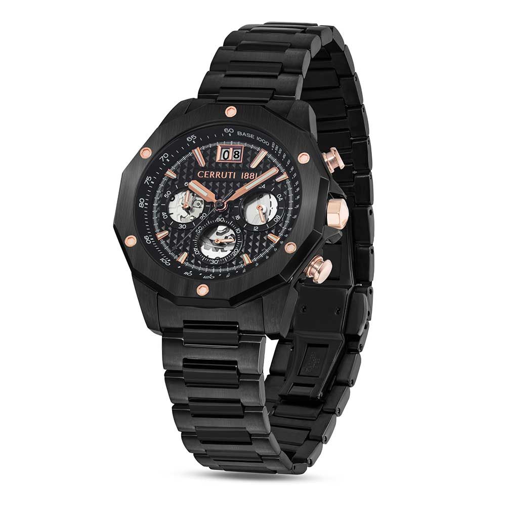 Cerruti Men Molveno Round Black Watches - CECIWGI2207402W - KRISHNA WATCH COMPANY