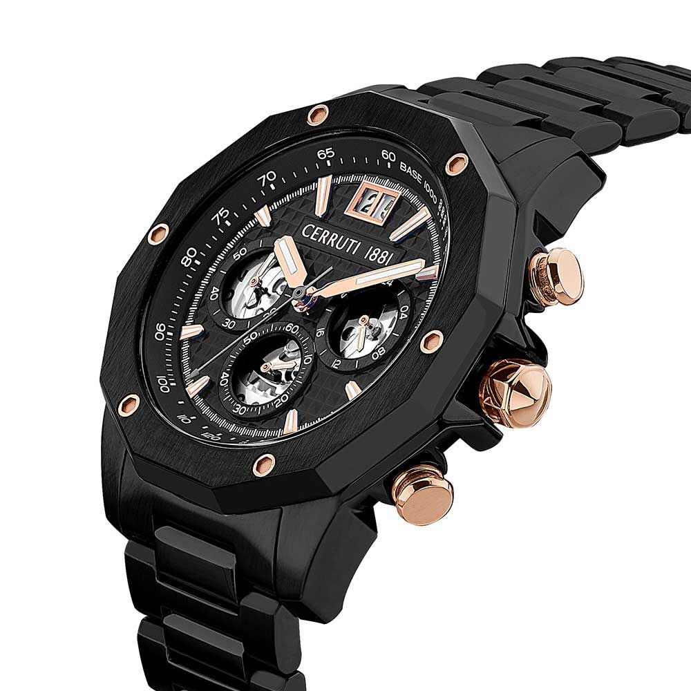 Cerruti Men Molveno Round Black Watches - CECIWGI2207402W - KRISHNA WATCH COMPANY