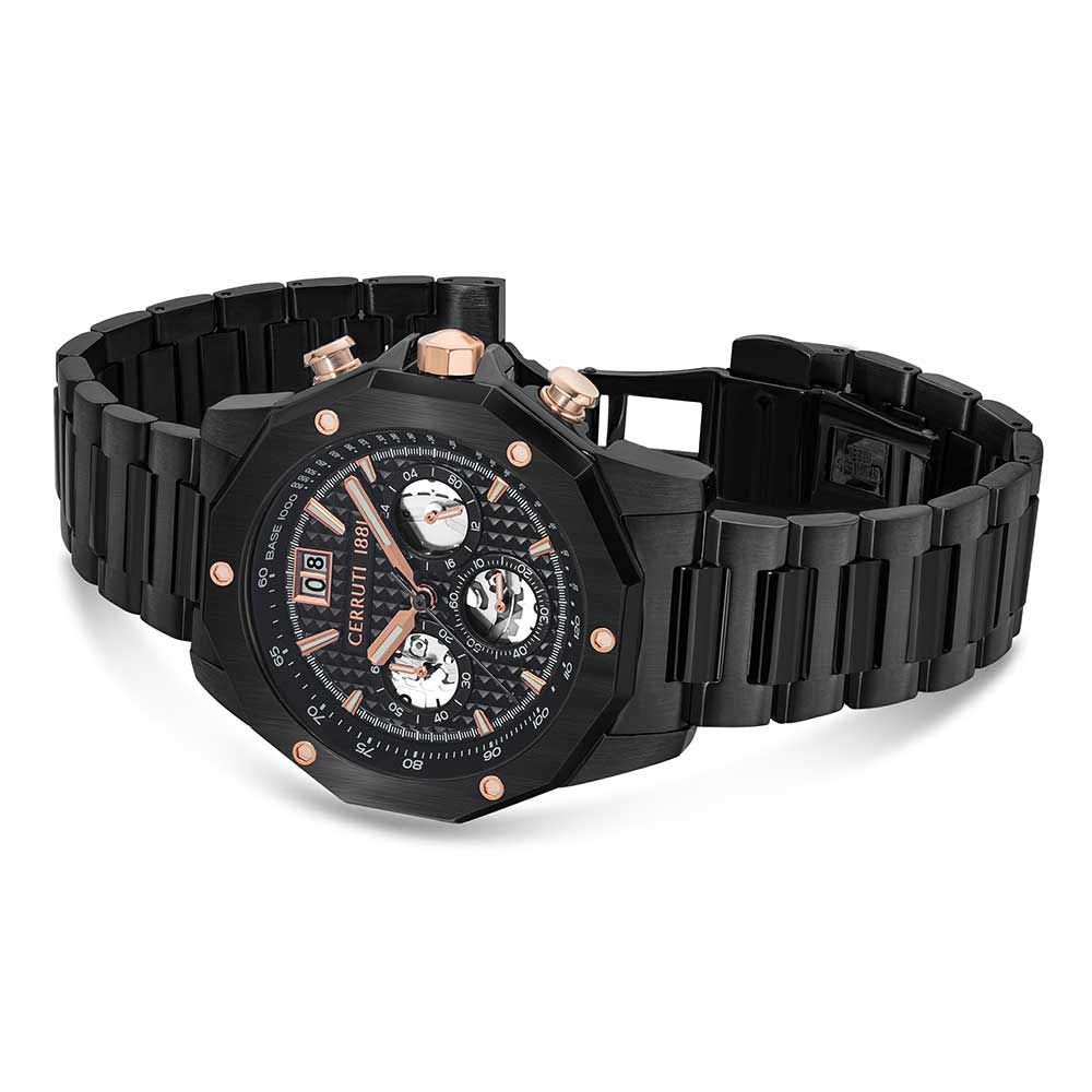 Cerruti Men Molveno Round Black Watches - CECIWGI2207402W - KRISHNA WATCH COMPANY