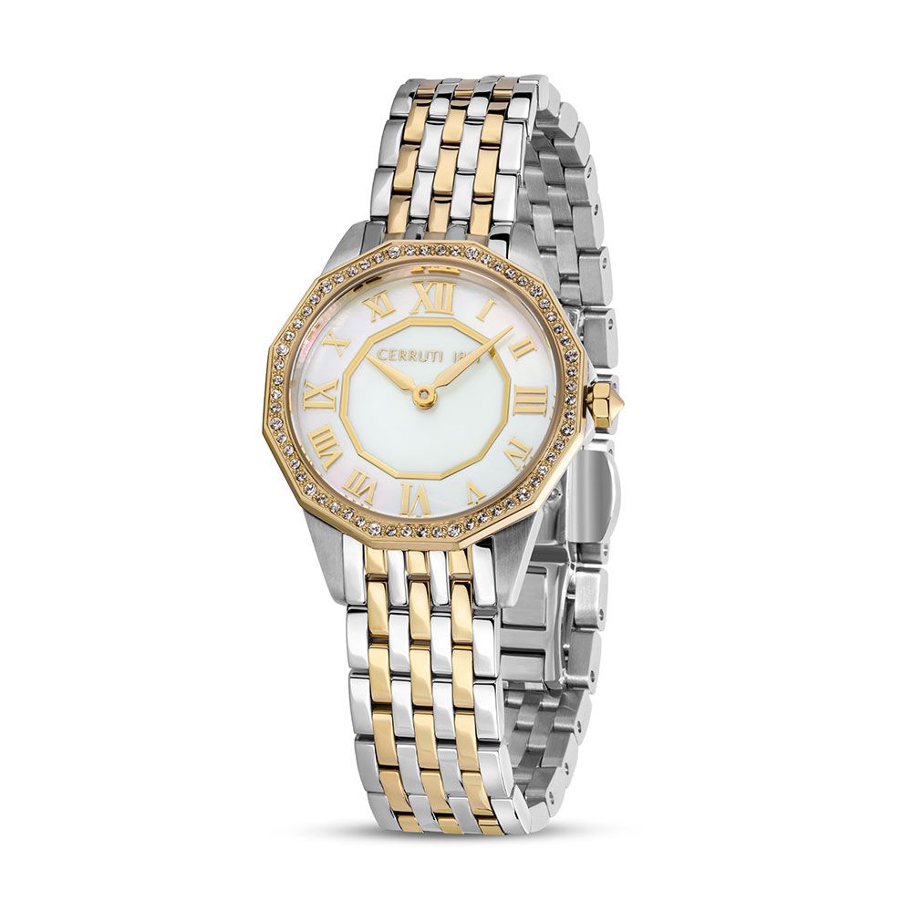 Cerruti Women Jesina Round White Watches CECIWLG0008203W - KRISHNA WATCH COMPANY