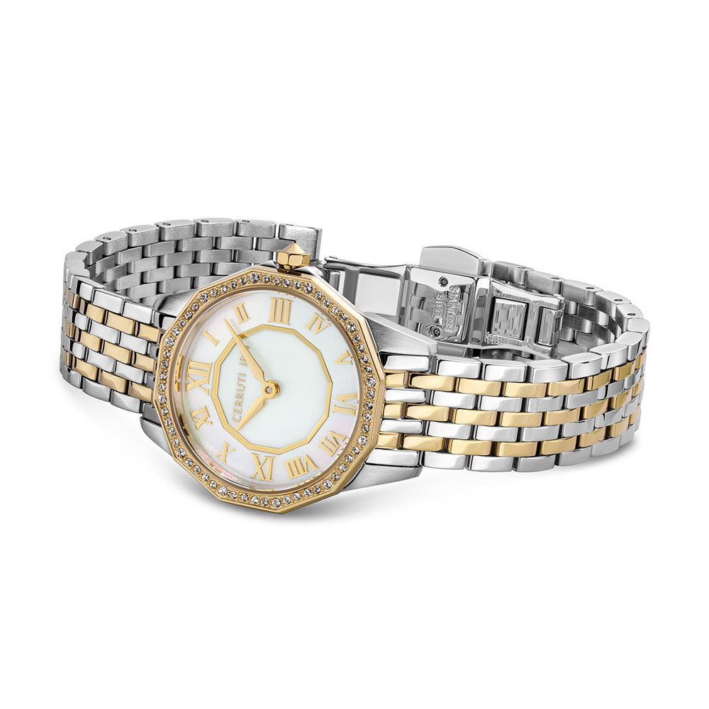 Cerruti Women Jesina Round White Watches CECIWLG0008203W - KRISHNA WATCH COMPANY