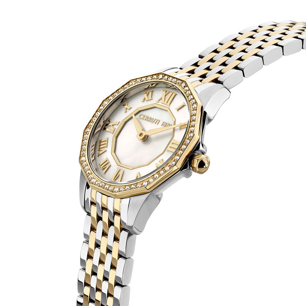 Cerruti Women Jesina Round White Watches CECIWLG0008203W - KRISHNA WATCH COMPANY
