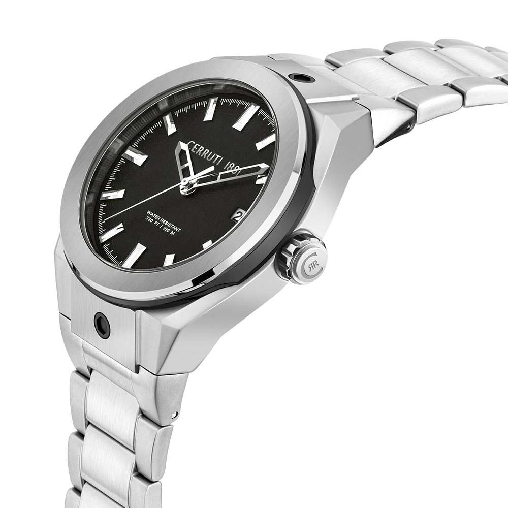 Cerruti Men Ruscello Round Black Watches CECRA29009W - KRISHNA WATCH COMPANY