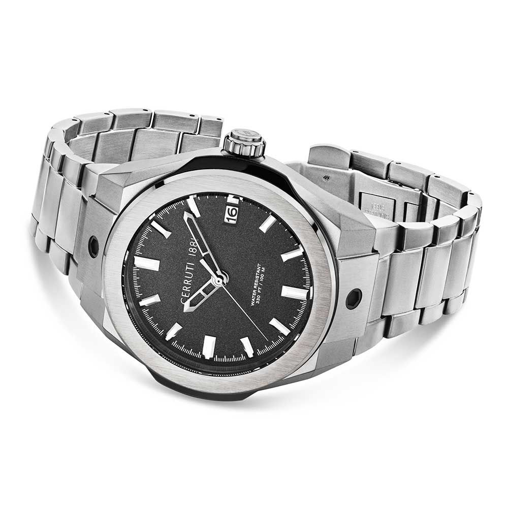 Cerruti Men Ruscello Round Black Watches CECRA29009W - KRISHNA WATCH COMPANY