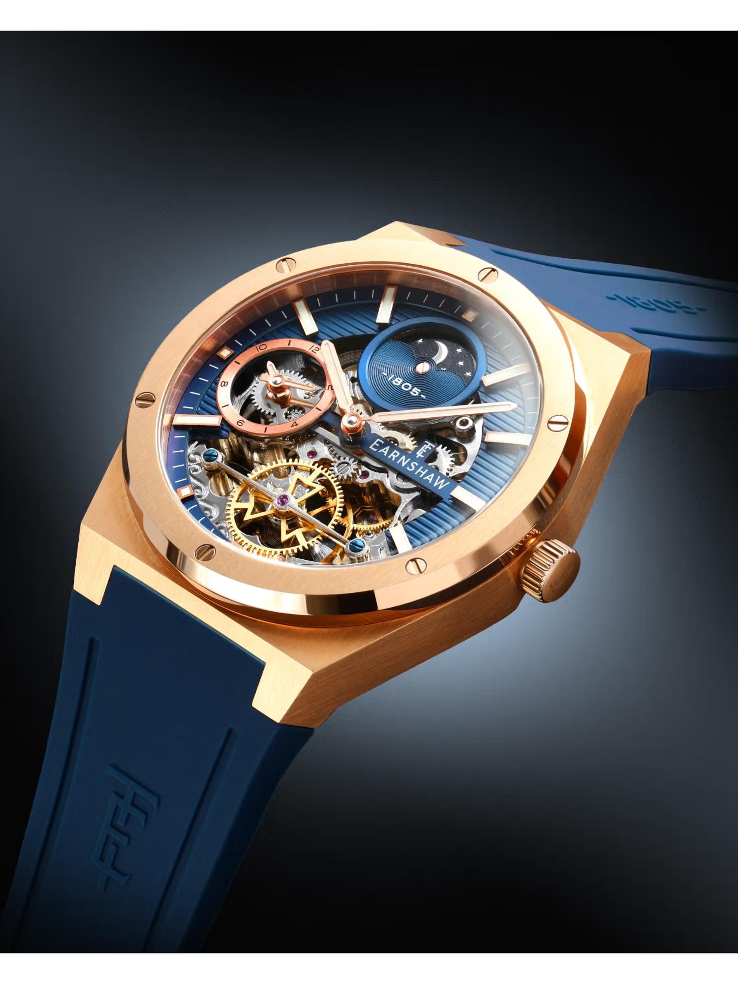 EARNSHAW Drake Dual Time Automatic Analog Watch For Men ES-8291-05 - KRISHNA WATCH COMPANY