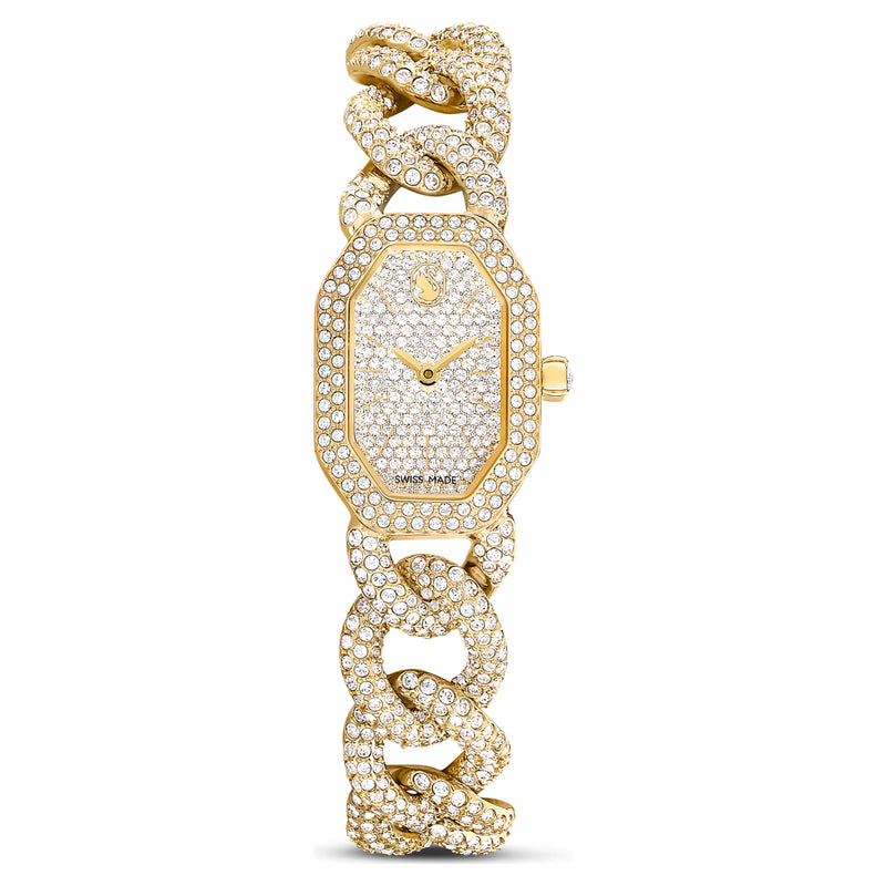Swarovski Dextera chain watch Swiss Made, Crystal bracelet, Gold tone - 5668854