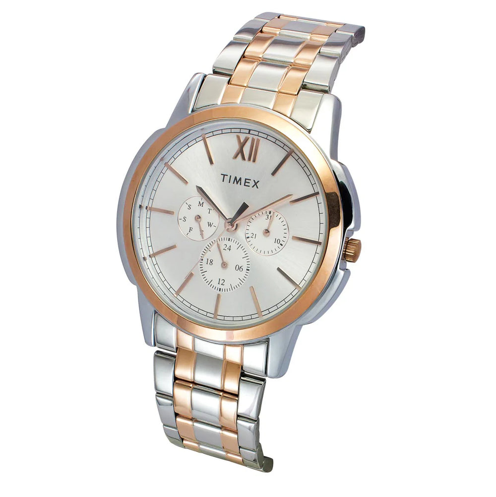 Timex Male Silver Round Chronograph Stainless Steel Watch TW000U322 - KRISHNA WATCH COMPANY