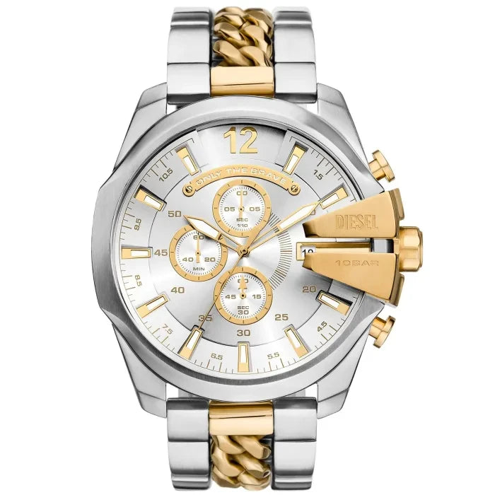 DIESEL Mega Chief Chrono White Dial Watch - DZ4672 - KRISHNA WATCH COMPANY