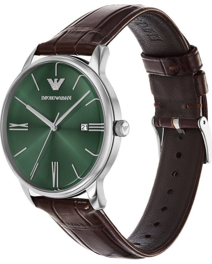 Emporio Armani Brown Quartz Leather Watch AR11672 - KRISHNA WATCH COMPANY