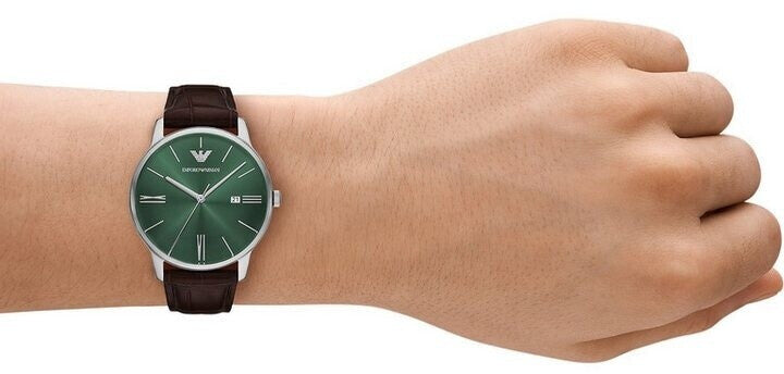 Emporio Armani Brown Quartz Leather Watch AR11672 - KRISHNA WATCH COMPANY