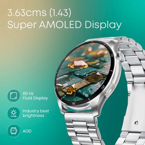 Fastrack Dezire FX1 Pro with 3.6 CM AMOLED Display with Functional Crown,SingleSync BT Calling,AOD,AI Voice Assistant 38142nm01