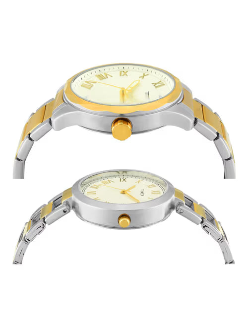Timex Cream Dial Stainless Steel bracelet Men's Watch - TW00PR341 - KRISHNA WATCH COMPANY