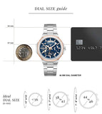 Kenneth Cole Automatic Blue Dial With Silver Stainless Steel Strap Watch For Men ntkcwgy0046201mn - KRISHNA WATCH COMPANY