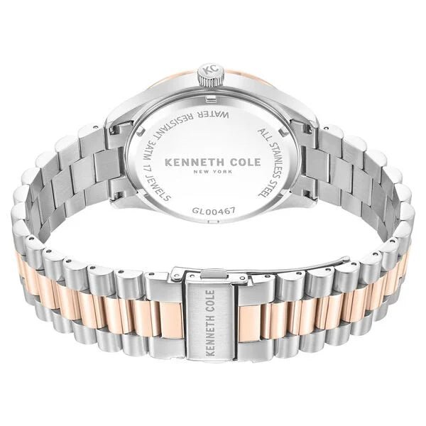 Kenneth Cole Mechanical Hand Wound Analog Mechanical Grey Dial With Two Toned Stainless Steel Strap Watch For Men ntkcwgl0046702mn