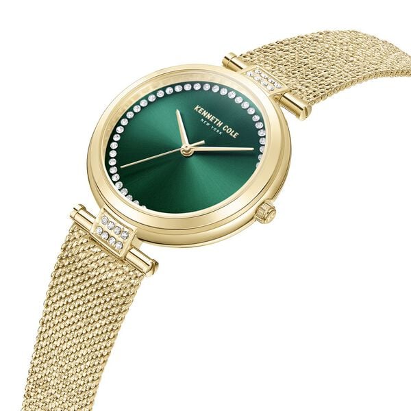 Kenneth Cole Quartz Analog Green Dial Golden Stainless Steel Strap Watch for Women ntkcwlg0026801ld