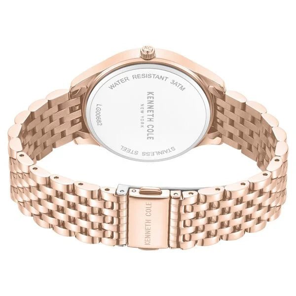 Kenneth Cole Quartz Analog Maroon Dial Rose Gold Colour Stainless Steel Strap Watch For Women kcwlg0068203ld