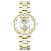 Kenneth Cole Quartz Analog Silver Dial Golden Colour Ceramic Strap Watch For Women kcwlg0066702ld
