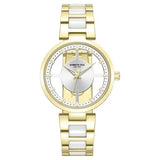 Kenneth Cole Quartz Analog Silver Dial Golden Colour Ceramic Strap Watch For Women kcwlg0066702ld - KRISHNA WATCH COMPANY