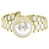 Kenneth Cole Quartz Analog Silver Dial Golden Colour Ceramic Strap Watch For Women kcwlg0066702ld - KRISHNA WATCH COMPANY