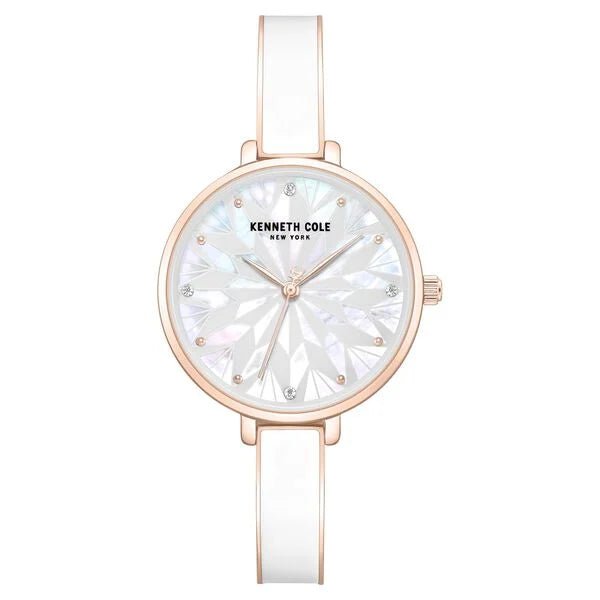 Kenneth Cole Quartz Analog White Dial Rose Gold Colour Stainless Steel Strap Watch For Women kcwlg0068003ld